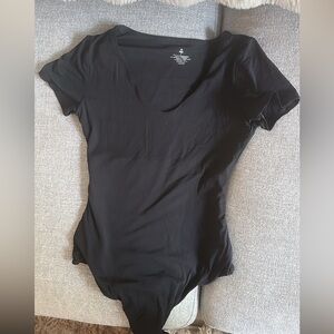 Black Fitted Short Sleeve Bodysuit